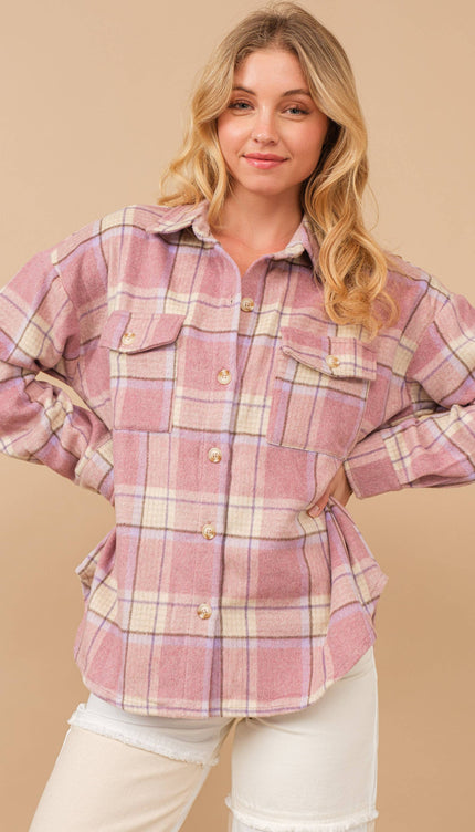 Blue B Exclusive Plaid Button Up Chest Jacket