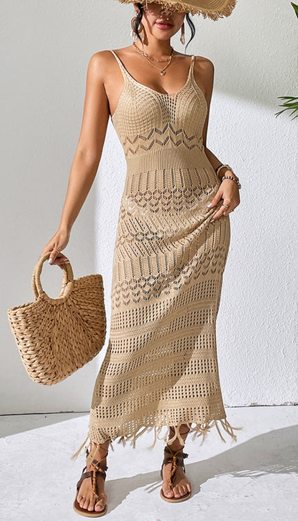 Openwork Cover-Up Dress-Modish