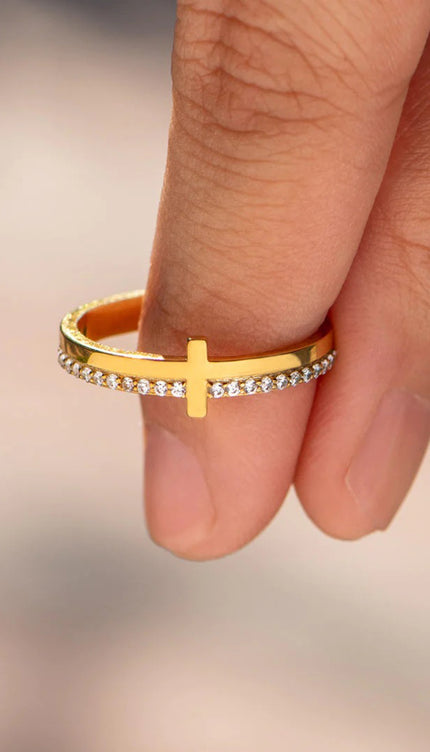 Zircon 925 Sterling Silver Cross Ring