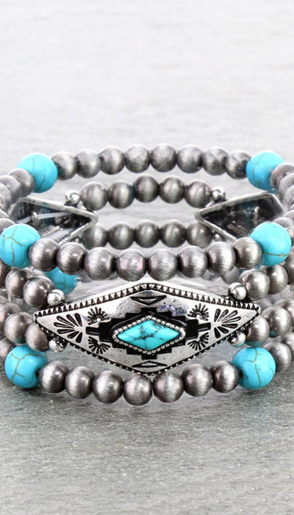 Western Aztec Stone Stretch Bracelets