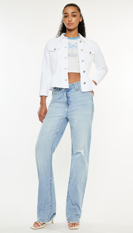 Kancan Distressed High Waist Straight Jeans