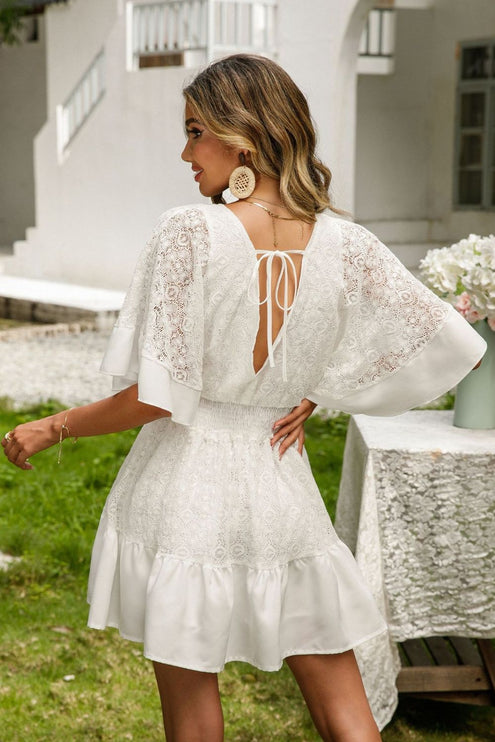 Modish - Modish Rustic Chic Lace Cutout Dress