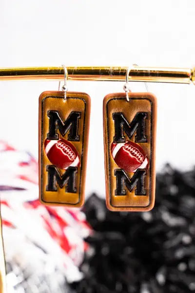 Football Mom Leather Earrings