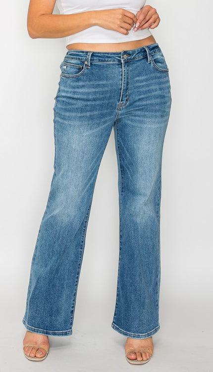 bytos Full Size Cat's Whiskers Mid Rise Bootcut Jeans