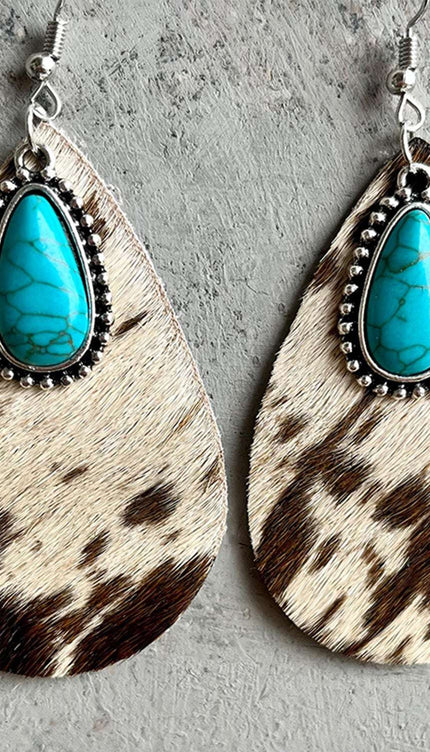 Artificial Turquoise Teardrop Earrings