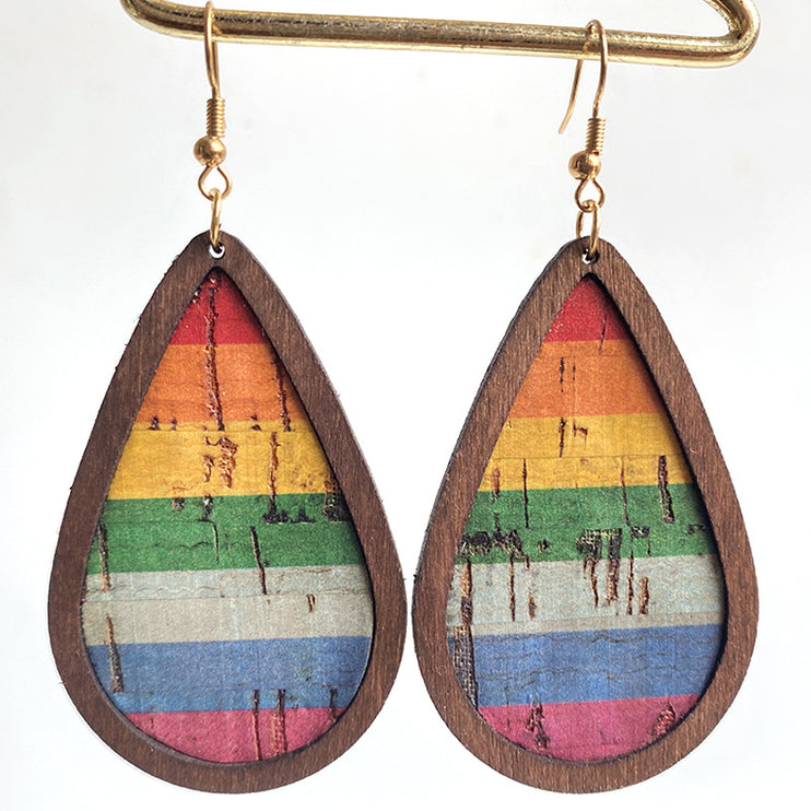 Modish Wood Teardrop Drop Earrings