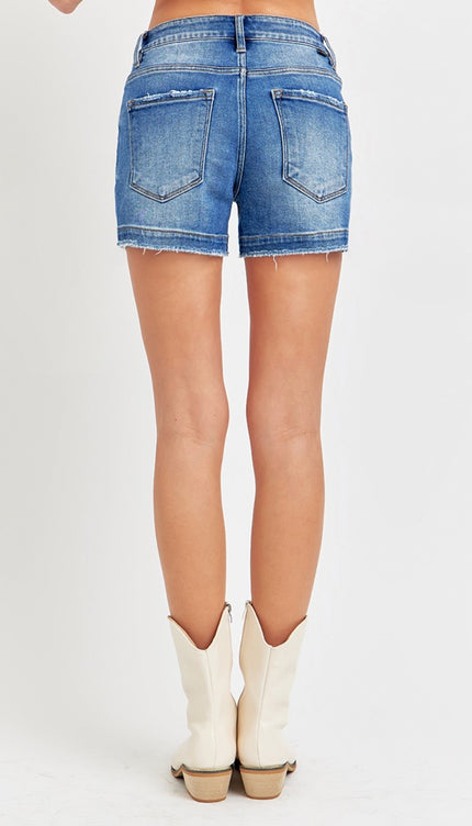 RISEN Low Rise Slit Denim Shorts