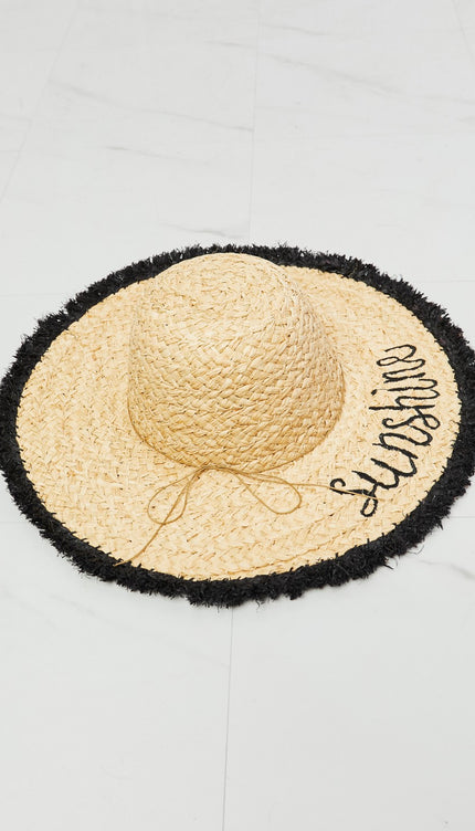 Fame Sunshine Straw Fringe Hat