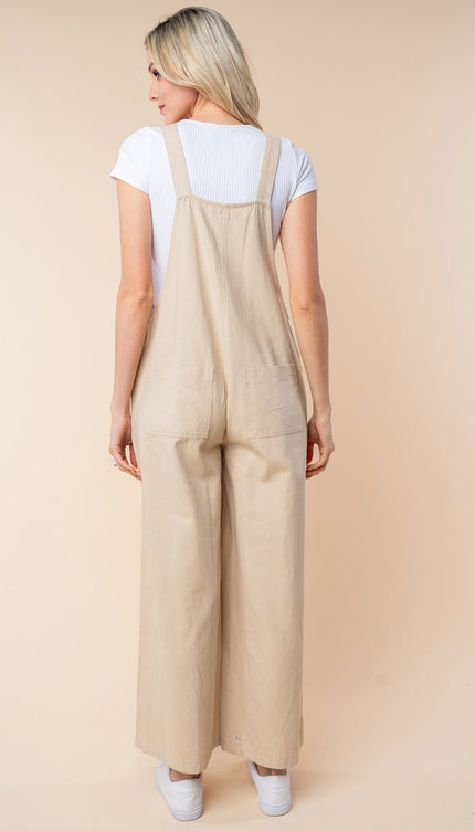 White Birch Sleeveless Wide Leg Jumpsuit-Modish