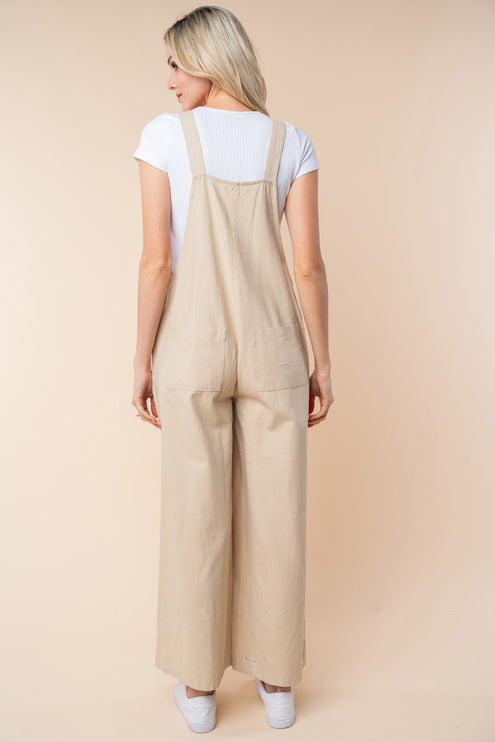 White Birch Sleeveless Wide Leg Jumpsuit-Modish