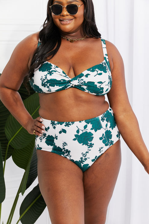 Marina West Swim Take A Dip Twist High-Rise Bikini in Forest-Modish