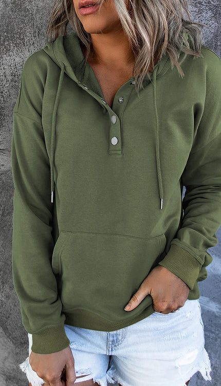 Dropped Shoulder Long Sleeve Hoodie with Pocket