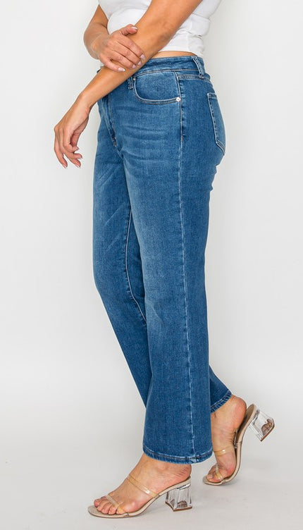 bytos Full Size Cat's Whiskers Mid Rise Ankle Jeans