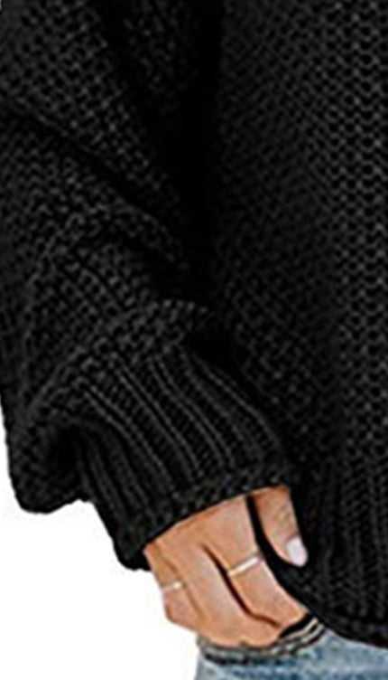 Turtleneck Dropped Shoulder Sweater