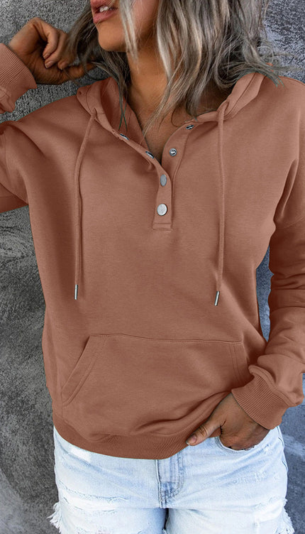 Dropped Shoulder Long Sleeve Hoodie with Pocket
