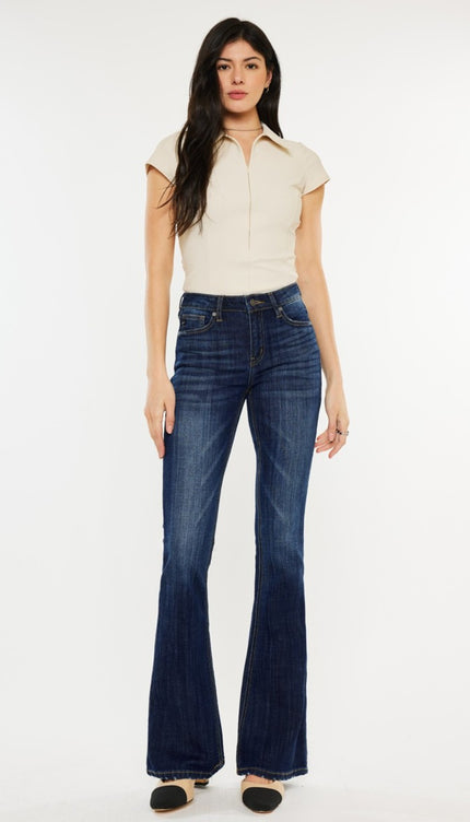 Kancan Full Size Mid Rise Slim Flare Jeans