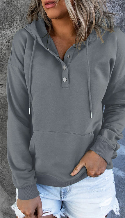 Dropped Shoulder Long Sleeve Hoodie with Pocket