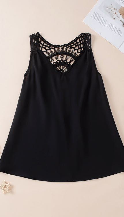 Modish Openwork V-Neck Tank