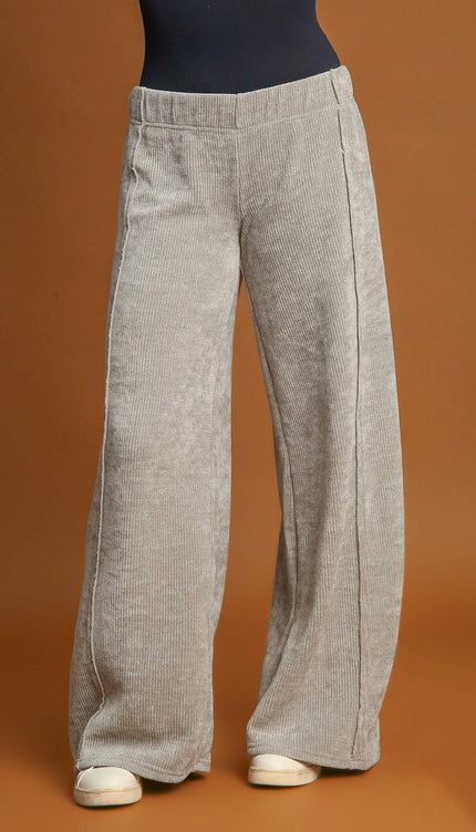 Umgee Elastic Waist Wide Leg Pants