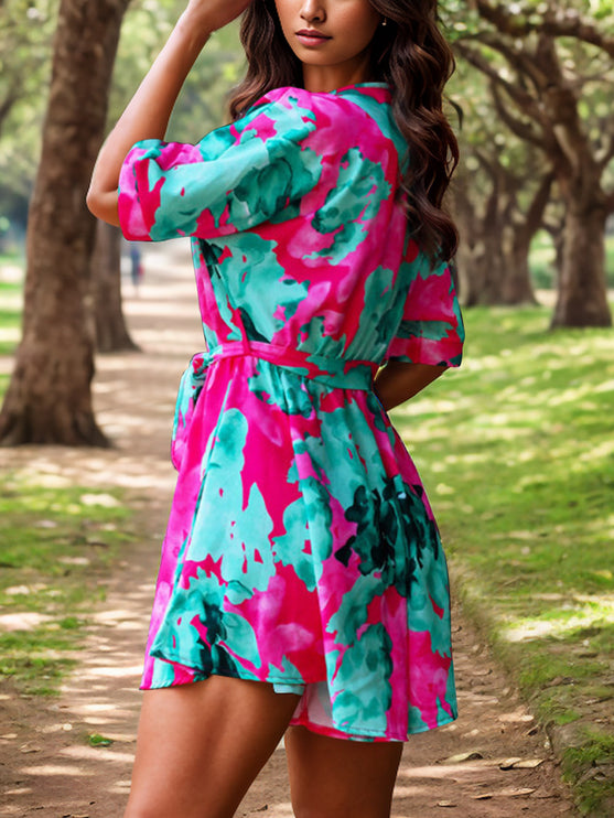 Modish Print Half Sleeve Romper