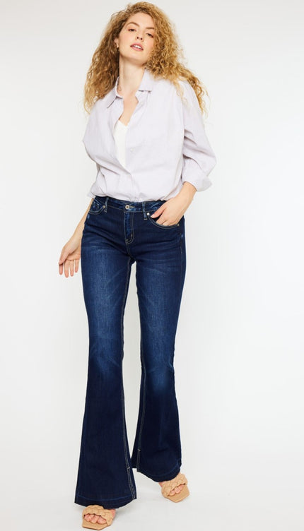 Kancan Mid Rise Slim Flare Jeans