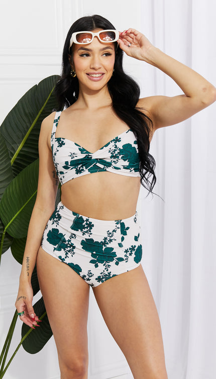 Marina West Swim Take A Dip Twist High-Rise Bikini in Forest-Modish