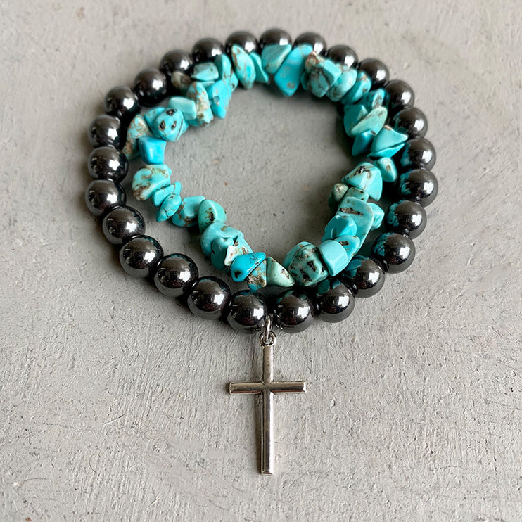 Modish Turquoise Alloy Charm Bracelet