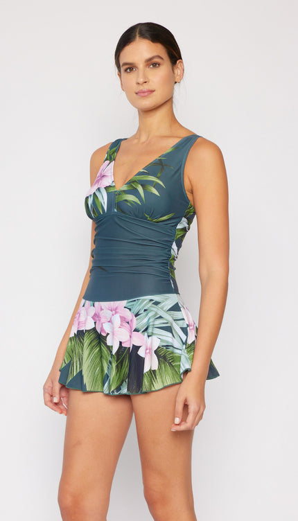 Marina West Swim Full Size Clear Waters Swim Dress in Aloha Forest-Modish