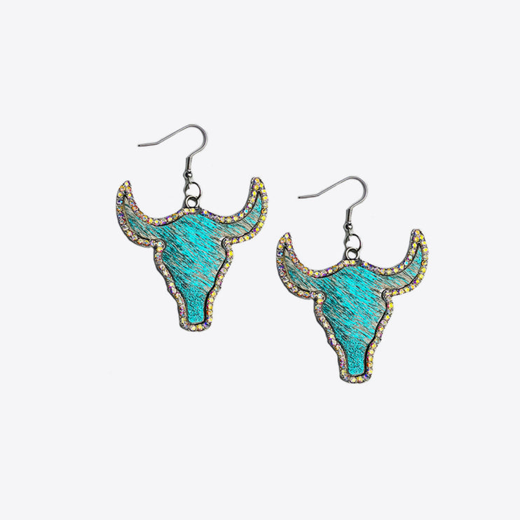 Modish Rhinestone Bull Earrings