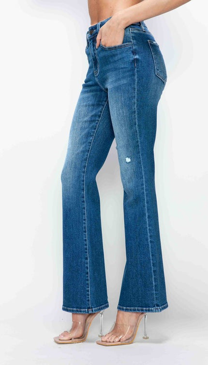 bytos Full Size High Rise Bootcut Jeans with Pockets