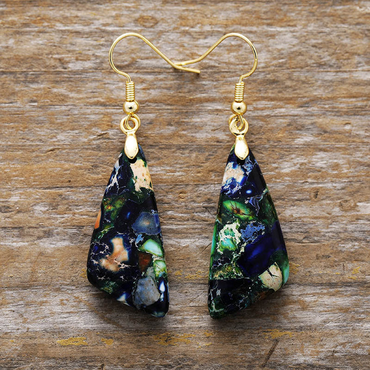 Emperor-Stone Geometric Earrings-Modish