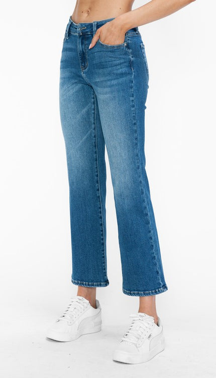 bytos Full Size Cat's Whiskers Mid Rise Ankle Jeans