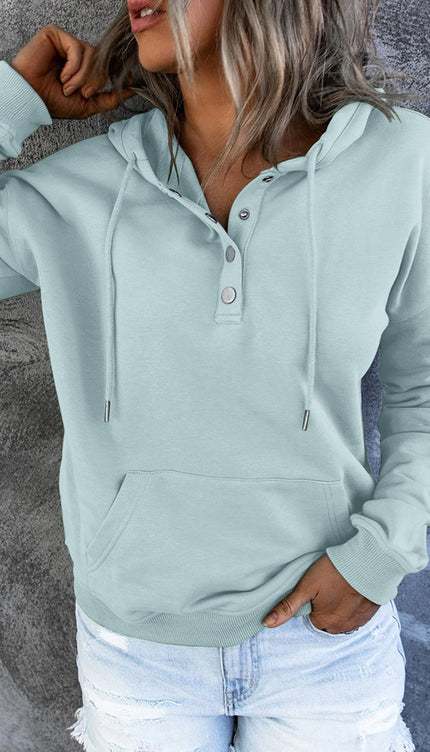 Dropped Shoulder Long Sleeve Hoodie with Pocket