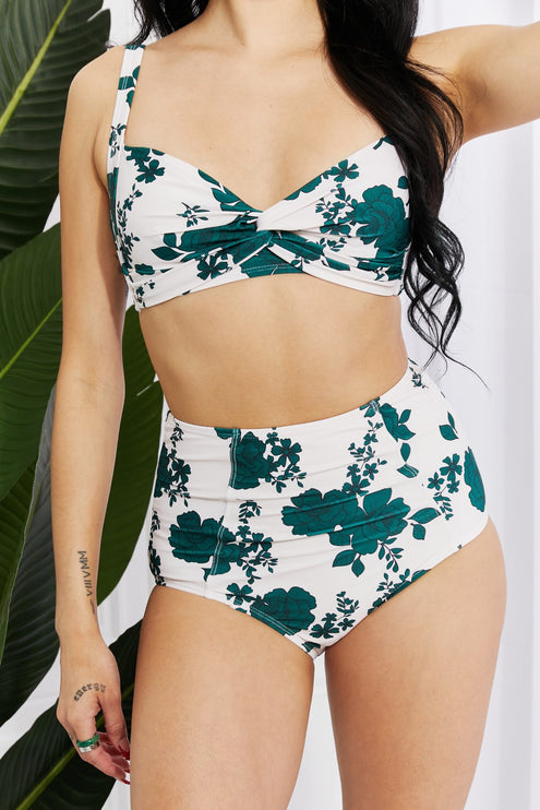 Marina West Swim Take A Dip Twist High-Rise Bikini in Forest-Modish