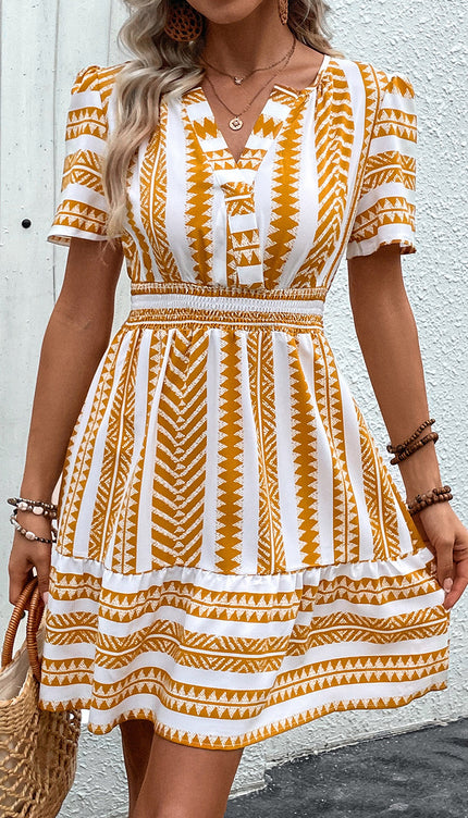 Modish Rustic Chic Geometric Mini Dress