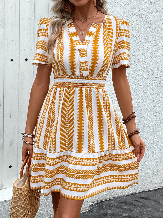 Modish Rustic Chic Geometric Mini Dress