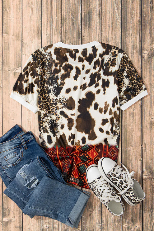 Modish Rustic Chic Graphic Leopard T-Shirt