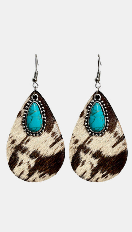 Artificial Turquoise Teardrop Earrings