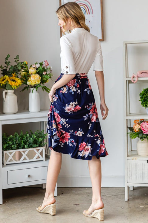 Reborn J Floral Wrap Ruffled Skirt-Modish