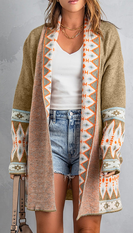 Open Front Long Sleeve Cardigan