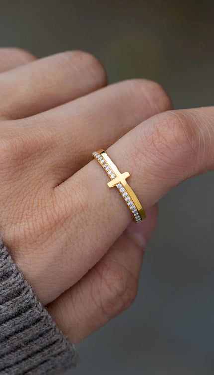 Zircon 925 Sterling Silver Cross Ring