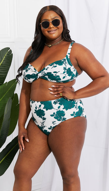 Marina West Swim Take A Dip Twist High-Rise Bikini in Forest-Modish