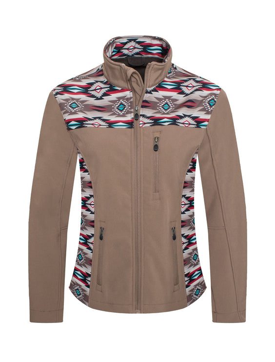 Women's Softshell Aztec Print Fleece-Lined Jackets