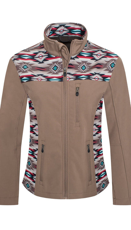 Women's Softshell Aztec Print Fleece-Lined Jackets