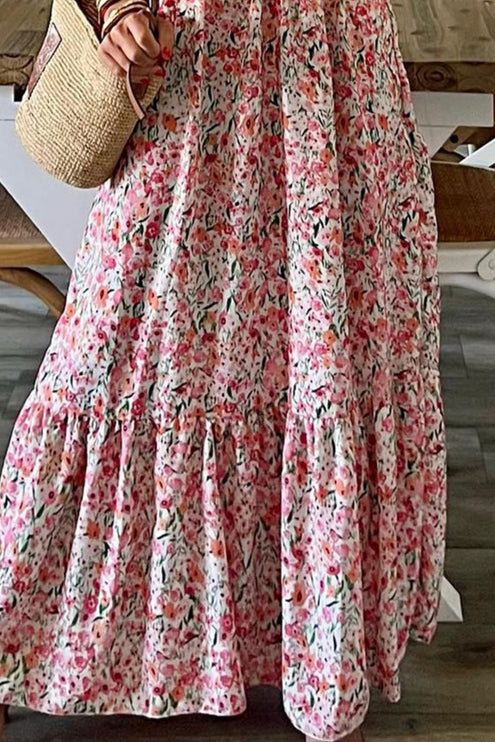 Modish - Modish Smocked Floral Spaghetti Strap Dress