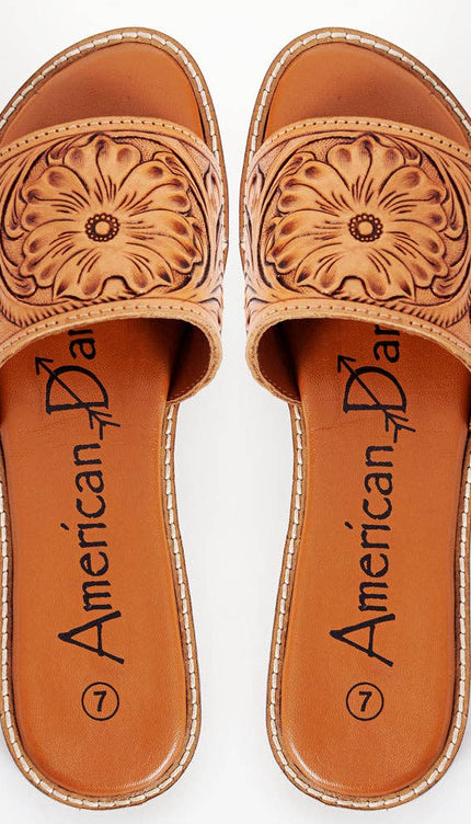 Genuine leather sandal footwear flip flop - ADFTE106-6
