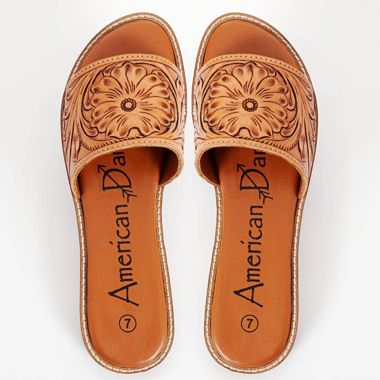 Genuine leather sandal footwear flip flop - ADFTE106-6