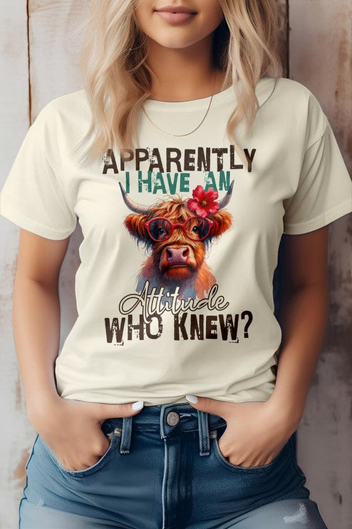 Highland Cow Funny Quote Graphic Tee - Natural / S