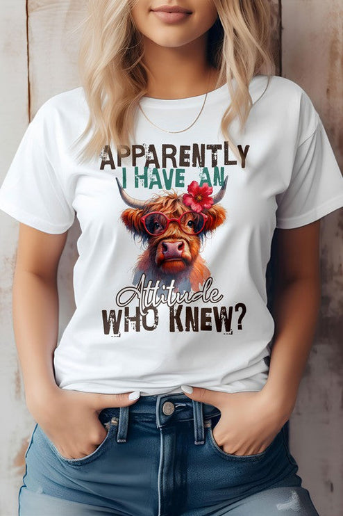 Highland Cow Funny Quote Graphic Tee - White / S