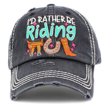 I’d Rather Be Riding Hat - Black